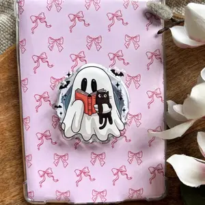 Bookish Ghost Reading Phone Grip Black Cat Magnetic Kindle Holder Ghost Kindle Accessories Bookish Merch