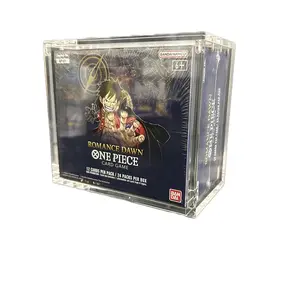English One Piece OP01 & OP02 Blue/Red Bottom Acrylic Booster Box Case with Magnetic Lid Distortion Acrylics