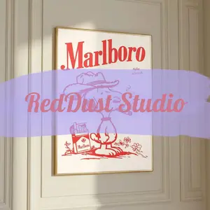 [SALE UP TO 30% + FREE SHIP + NO FRAME] Vintage Marlboro Snoopy Cowboy Rolled Poster, Funny Smoking Dog Print, Marlboro Style Poster, Western Dog Wall Art, Home Decor