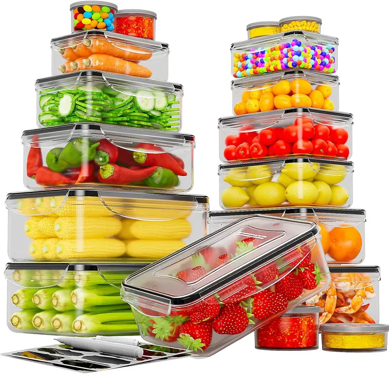 36PCS Food Storage Containers with Lids - Airtight, Leakproof Plastic Meal Prep Containers for Freezer & Pantry Organization Utensils