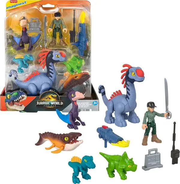 Fisher Price Imaginext Jurassic World Rebirth Land-Sea-Air Multipack - 3-Inch Dino Collectible Figurine for Dinosaur Lovers [COLLECTIBLES]