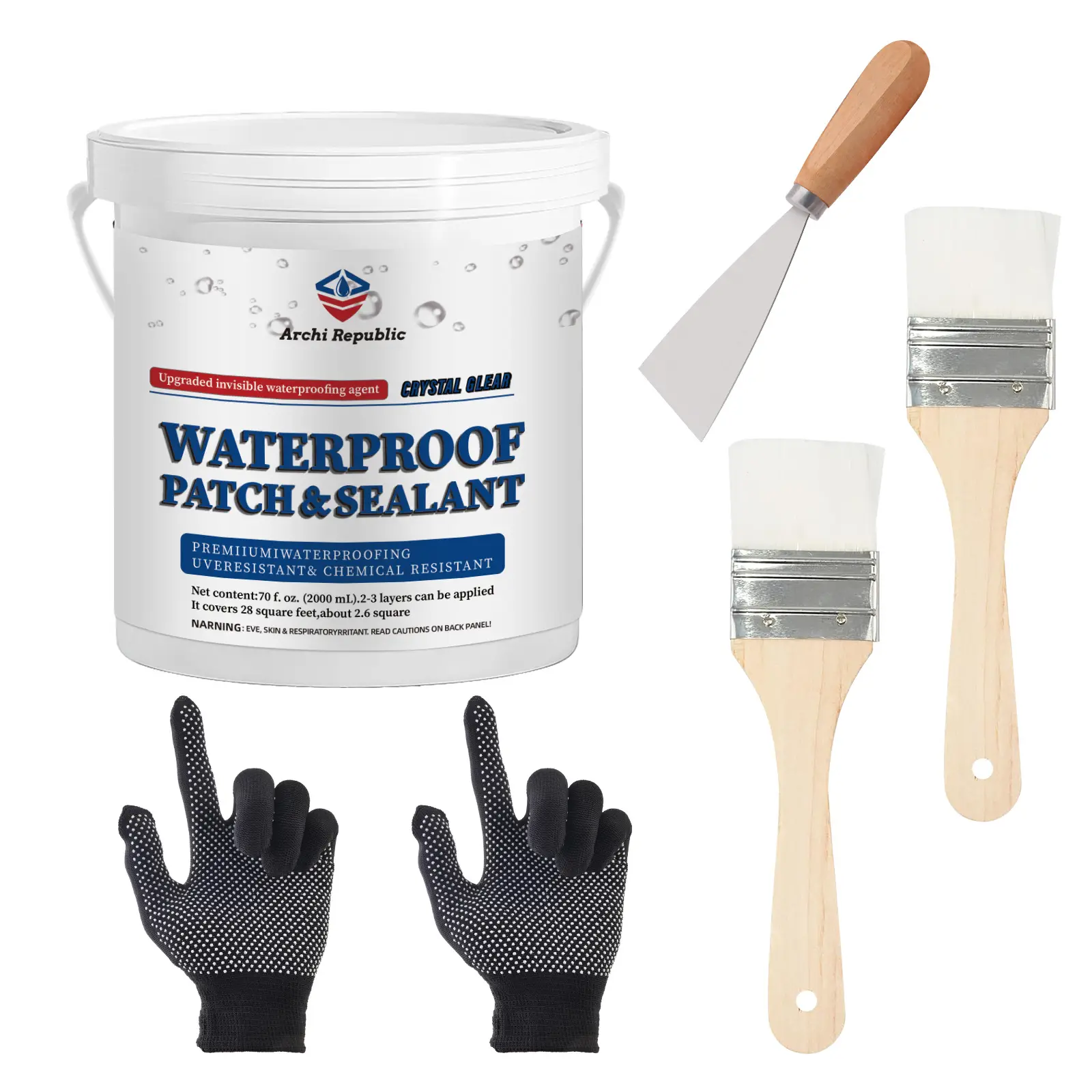 Archi Republic Clear Waterproofer - Highly effective waterproofing coating that protects your building from water, long lasting and easy to use on a w