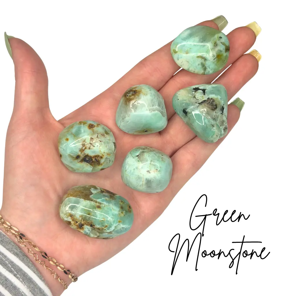 Green Moonstone Tumble, Garnierite Tumble, Tumbled Green Moonstone, Tumbled Garnierite