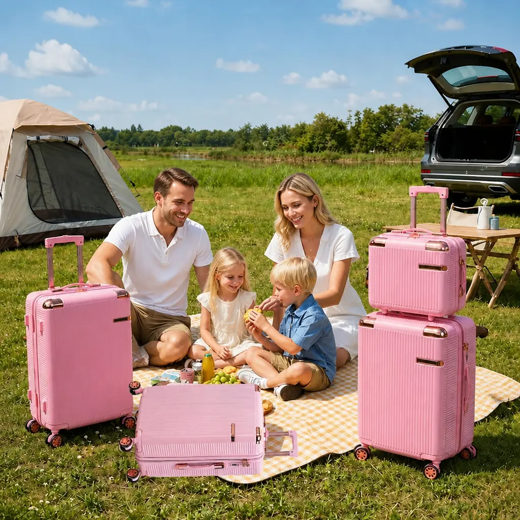 4-Piece Hardshell Luggage Set,Family & Extended Travel Use, Lightweight Luggage Scratch-Resistant cyber luggage，luggage bags for travel,Carry On Roller,summer