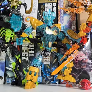 New Bionicle Creature Master of the Golden Mask Building Blocks Fire Uniter Tahu Combined Robot Mech Bricks Toys For Boys Gifts