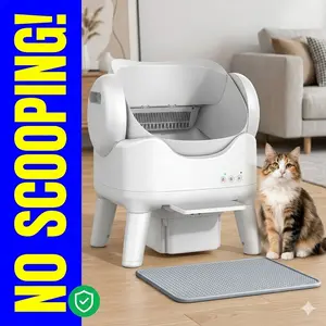 Self-Cleaning Cat Litter Box, Automatic Smart Litter Box with Triple Safety Sensors, Odor Control & Quiet Operation, Large Capacity, 8-Day Scoop-Free [ Summervibe Flash Sale ]
