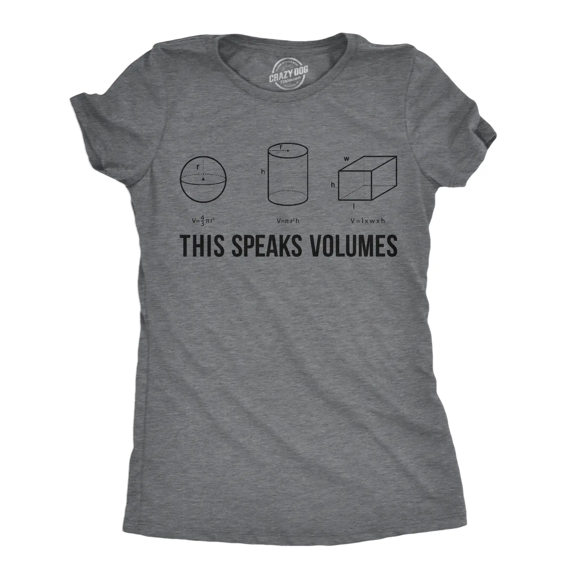 Womens This Speaks Volumes T Shirt Funny Nerdy Math Teacher Sarcastic Graphic Tee Funny Womens T Shirts Cute Vintage Fashion Casual Ladies T-Shirt Gift Nerd Tops for Women Funny Science Top Women's Novelty Tees Dark Grey