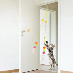 Cat Teaser Wand Toy: Interactive Feather & Bell Stick for Kittens & Cats | Self-Elastic Rope | Indoor Fun