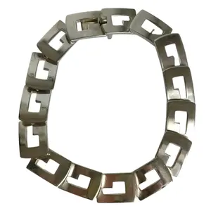 Pre-owned GUCCI Sterling Silver 925 (Ag925) Small Leather Goods 925 Silver G Logo Link Bracelet