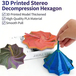 3D Printed Expanded Sensory Fidget Star with Handle New Stress Relief Whirling Spiral Hypnotizing Visual Toy for Calming and Satisfying Sight Sound