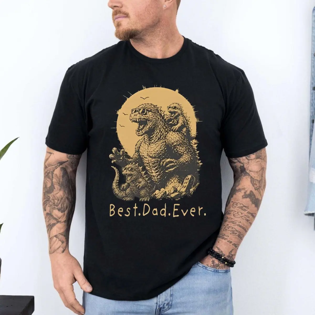 Bestt Dad Ever Dadzilla Shirt, Funny Dinosaur Dad Tee, Father’S Day Gift For Dad, Cute Daddy Dino Graphic Tee For Fathers, Unisex Short Sleeve Tee