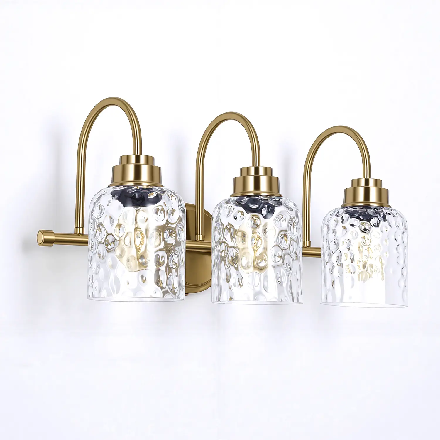 Glass Triple Arm Tulip Glass Wall Sconce Lighting, Hardwired 3-Lights Bathroom Vanity Light Fixture Damp Rated for Hallway Bedroom Living Room Bedside Nightstands Lights(Bulbs Not Included)
