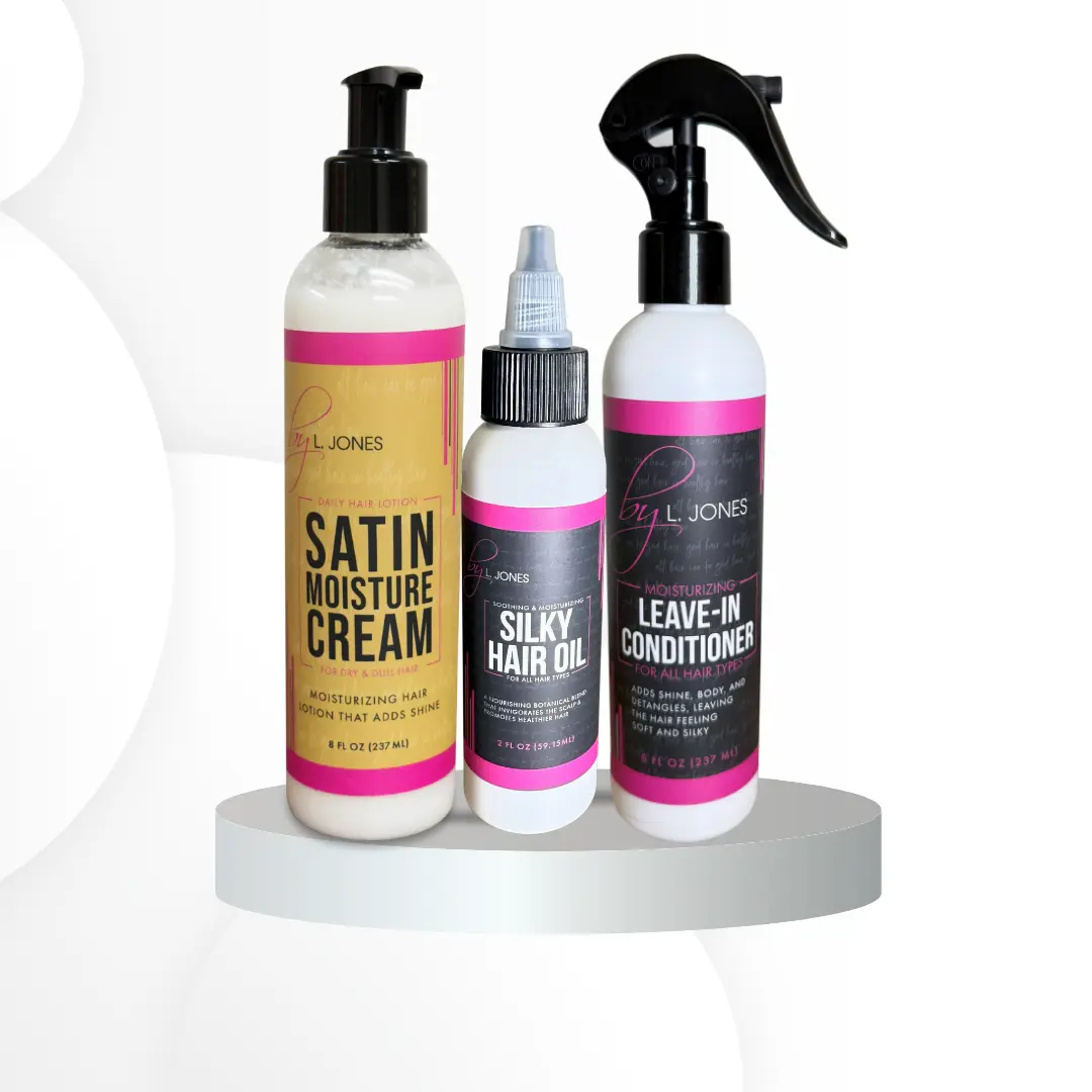 Length Retention Bundle (Satin Moisture Cream, Leave-In Conditioner, Silky Serum Oil)