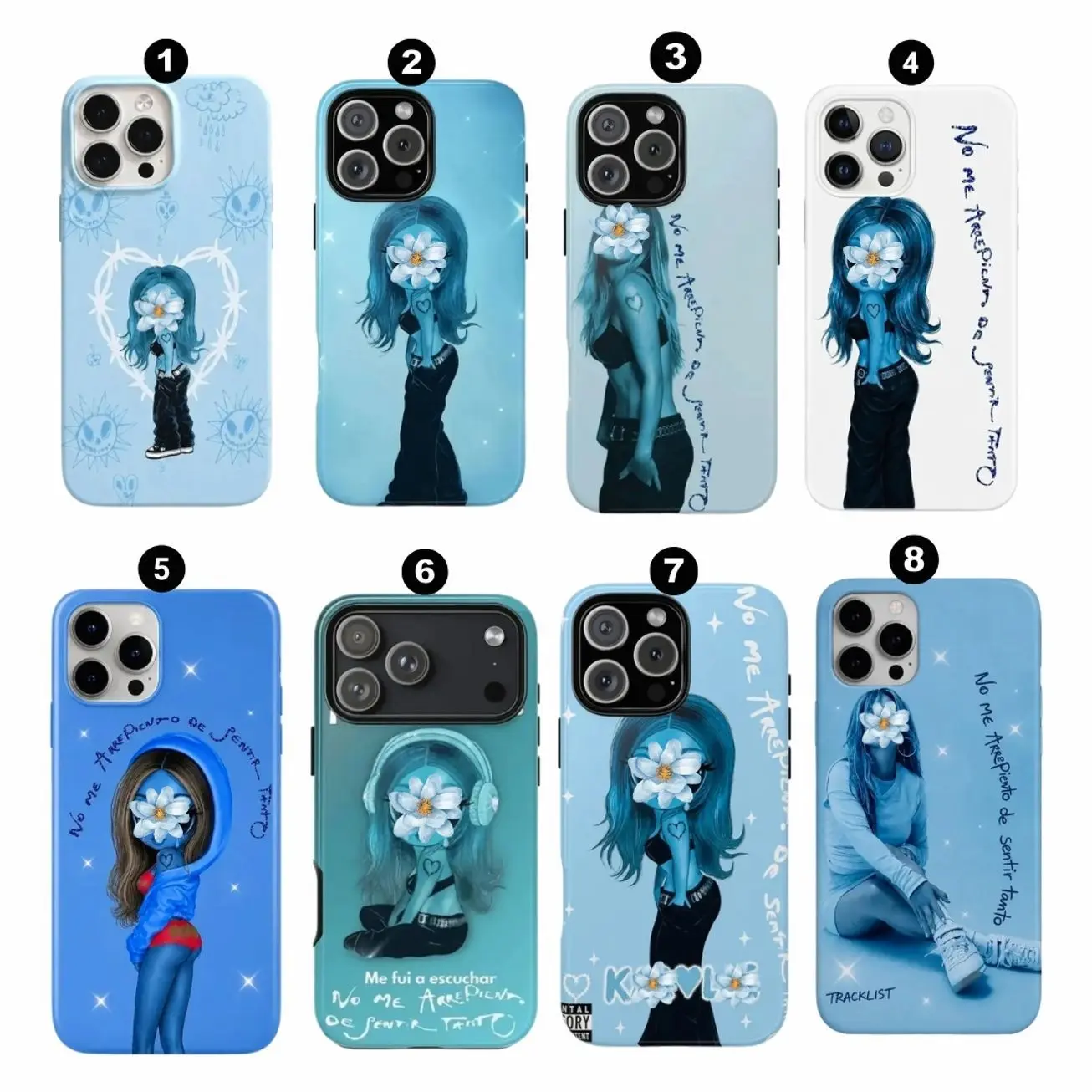 Latin New Album 2026 Phone Case, Cute Blue Doll Aesthetic Y2K Protective Cover for iPhone X, 11, 12, 13, 14, 15 & more –  SS Galaxy S21 to S25 Ultra, Plus with Suction