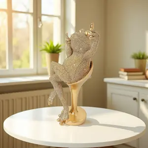 1pc, Sexy Lipstick Frog | Frog Resin Figurine | Resin Frog Sculpture | Abstract Frog Decorative Ornament - Versatile Decor/Home Accent/Dressing Table Ornament/Wedding Season Decor, Suitable for Bookshelves, Living Rooms, Offices, and Gardens, Collectible