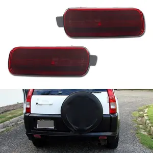 2PCS Brand new and quality Red Lens Rear Bumper Bar Reflector Light Kit For 2002 2003 2004 Honda CR-V,Replace OEM 33505S9A003, 33555S9A003