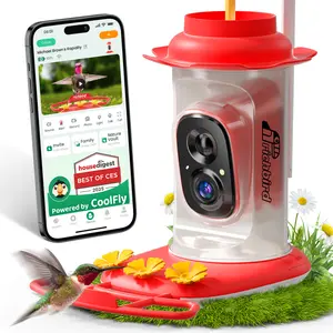 Smart Hummingbird Feeder with Camera – Solar Powered, AI Bird Identification, Leakproof & Ant Moat, Instant Alerts for Bird Lovers