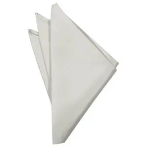 Platinum Solid Silk Pocket Square
