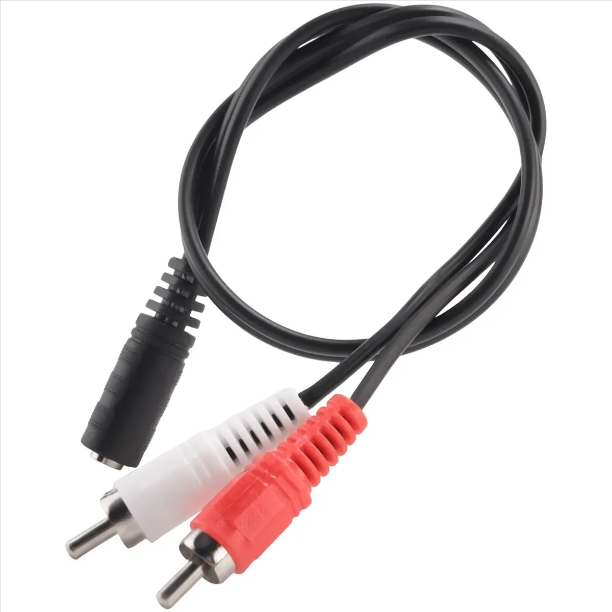3.5 mm Stereo Female to 2 RCA Male Auxiliary Cable, Plastic-Metal Connector Splitter for Baby Bottle Cleaner AV Audio Connection Adapter Wire