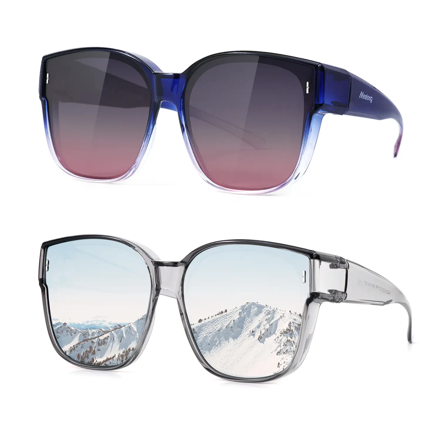 Grey Frame/Silver Mirrored Lens Navy Frame/Gradien