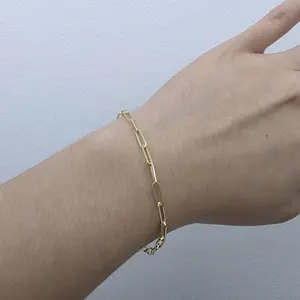 paper clip chain bracelet in 10k 3mm size 7.5