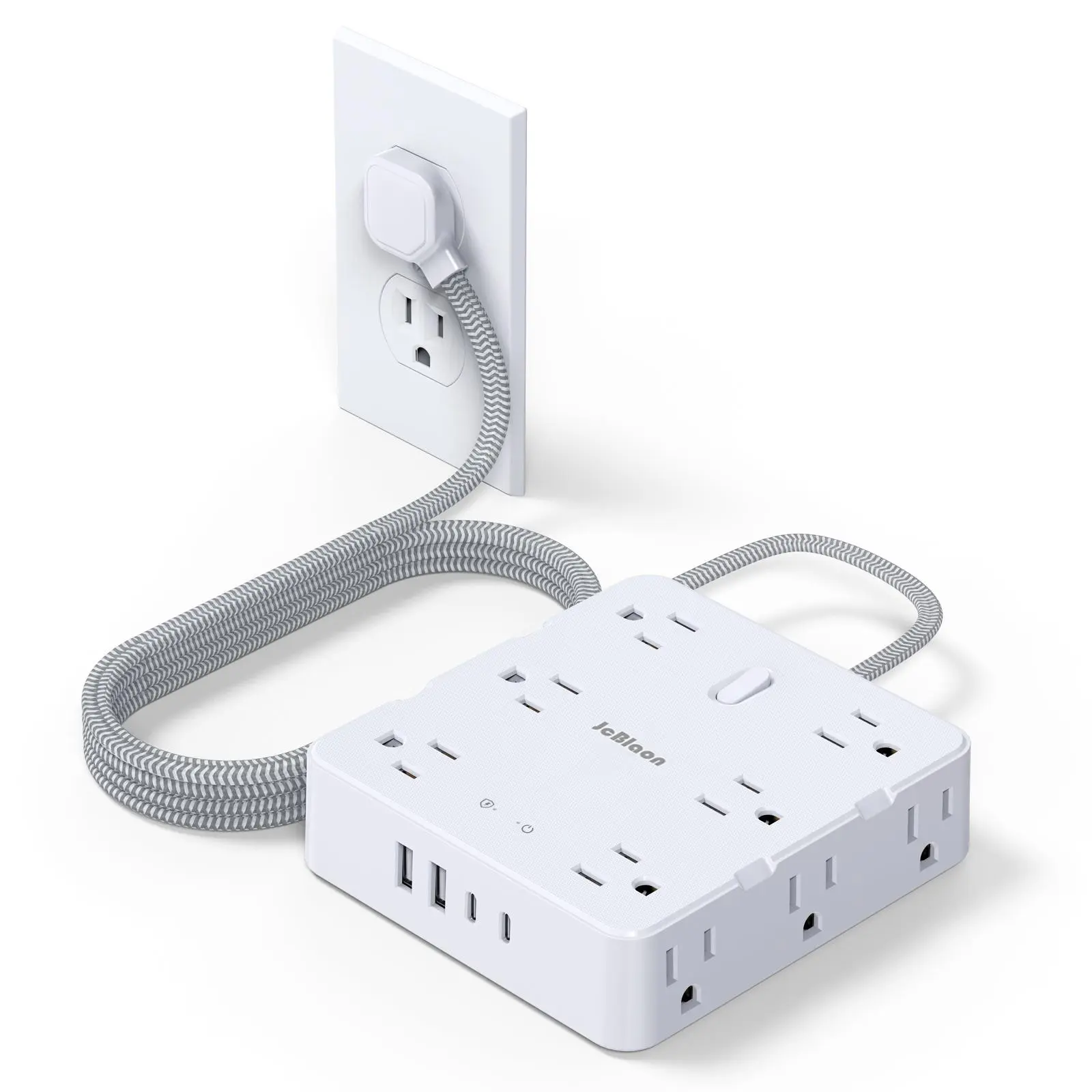 Multifunctional Electrical Socket With 12 Outlet & 2 USB Port & 2 USB-C Port, Power Socket Extender, Power Outlets Strip, 5Ft Cord 16 In 1 Multiple Outlet Power Strip For Home Office Use, Home Essentials