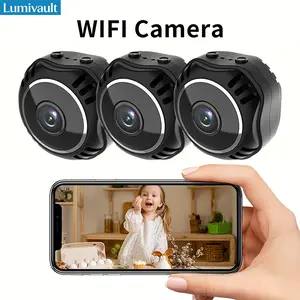 Lumivault Home Security Camera, Home Monitoring Camera, HD Video, WiFi Wireless Mini Camera, Night Vision, 360° Rotating Stand, 1pc