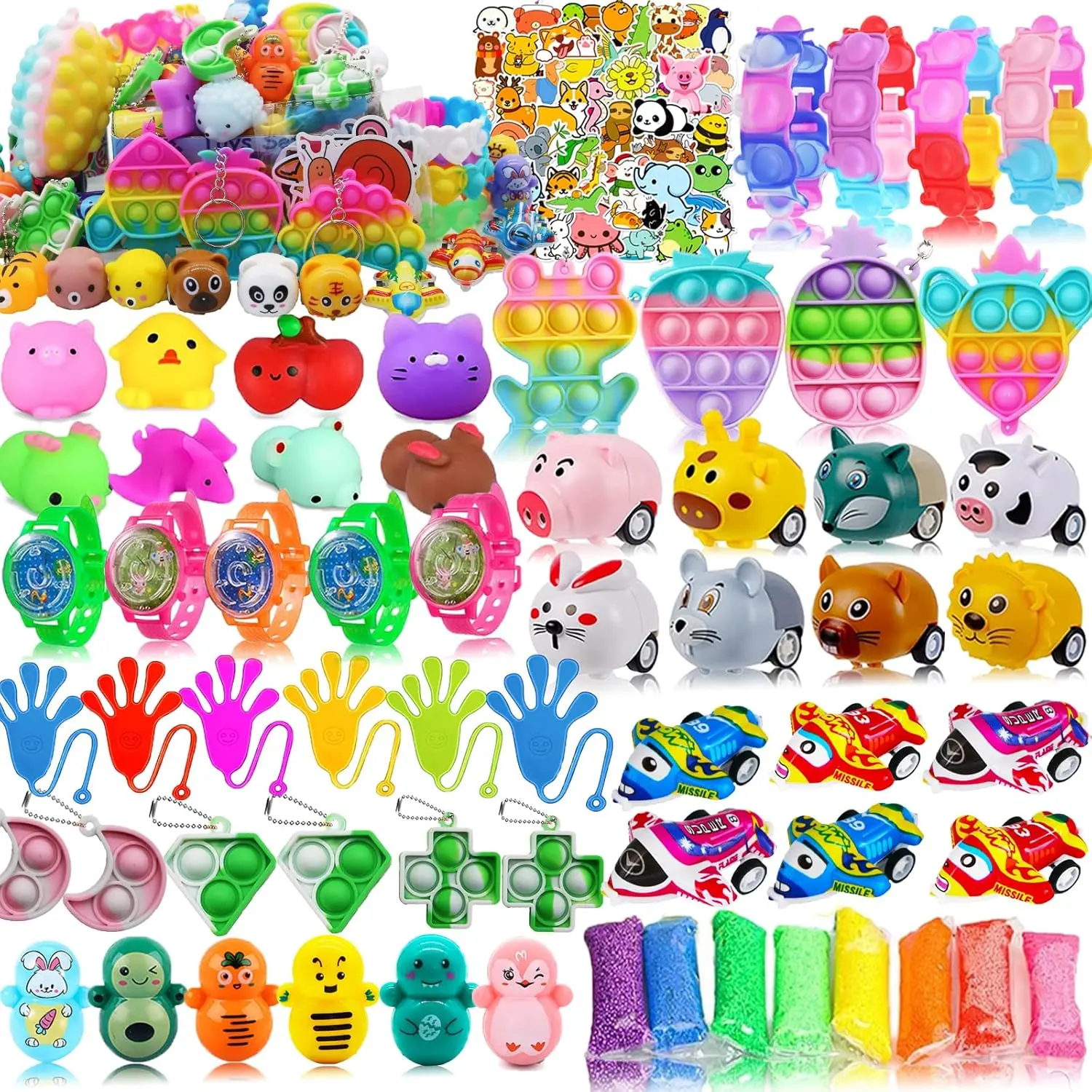 126 Pcs Pop Party Favors for Kids, Treasure Box Toys for Classroom Prizes, Pinata Stuffers, Goodie Bag Filler, Treasure Chest, Carnival Bulk Small Toys, Easter Basket Egg Fillers