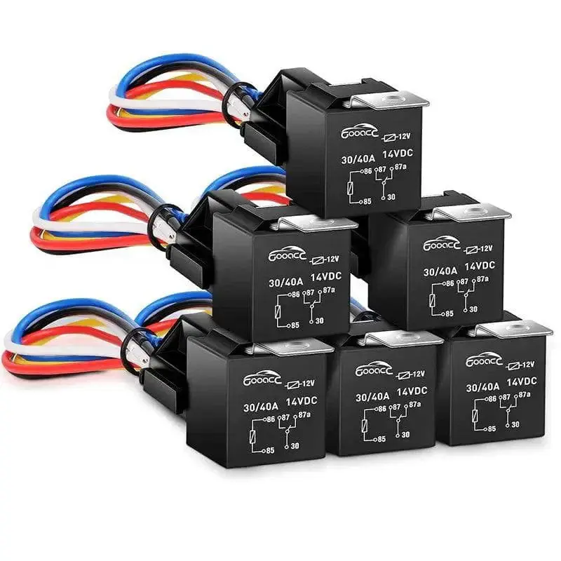 Nilight 6-Pack Automotive Relay Harness Set with Installation Switch, Car Interior Fastener Accessory for Automotive & Motorcycle Use