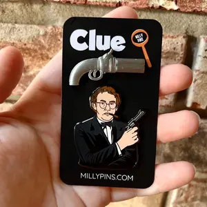 Cult Classic “Clue” Horror Movie Pin Set - Professor Plum & 3D Gun