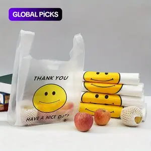 50pcs Takeout Doggy Bag Clear Hand Vest Bag Fruit Bag Supermarket Shopping Food Cargo Plastic Bag Grocery Bag Carrier #GLOBAL PICKS