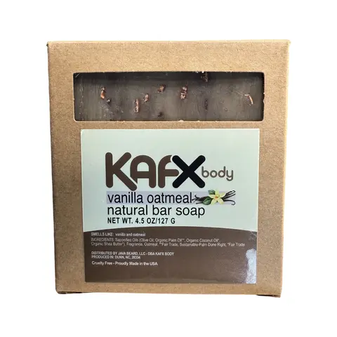 KAFX Body Vanilla Oatmeal Natural Bar Soap 127g - Organic Cleansing Daily Blend with Shea, Coconut, Aloe Vera & Olive Oil