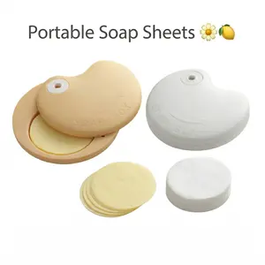 Upgraded Portable Paper Soap Sheets for Travel and Camping Mini Hand Wash Box with Fresh Scent, Natural, Compact