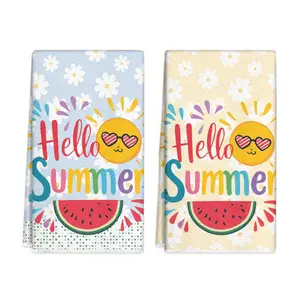 Cartoon Polka-Dot Kitchen Towels — Featuring Cute Fruit, Alphabet, and Sun Designs. Perfect for the Kitchen: Ideal as Hand Towels, Dishcloths, Soft Tea Towels, and Bar Towels. Great for Farmhouse-Style Kitchen Decor, Baking, and Gifting.