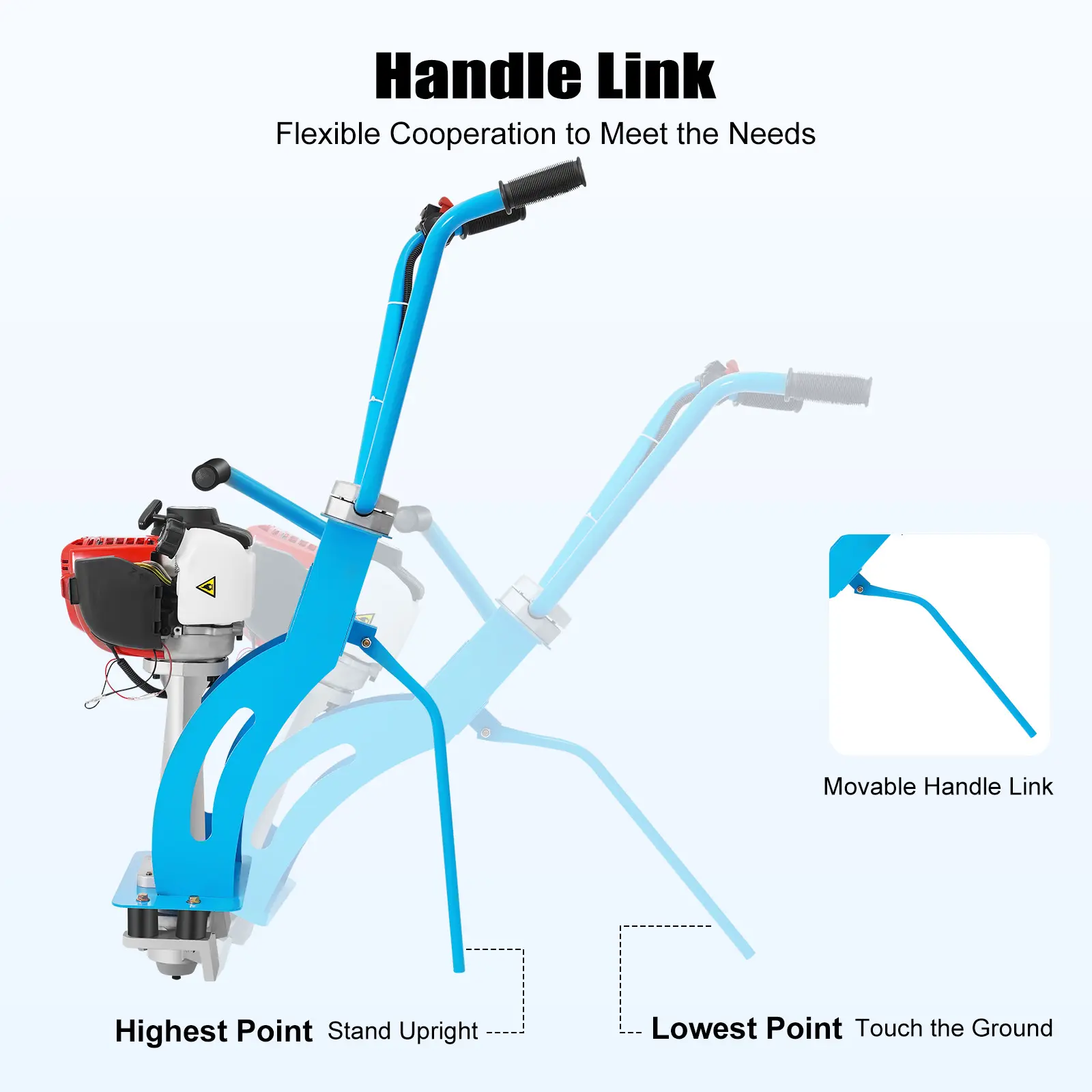 900W Gasoline-Powered Concrete Vibrating Machine Tool Kit with 260kg Force, Adjustable Handle, High-Frequency Performance, Industrial Steel Build, Universal Compatibility for Contractors’ Bridge & Road Construction (Standard Screeds Not Included)