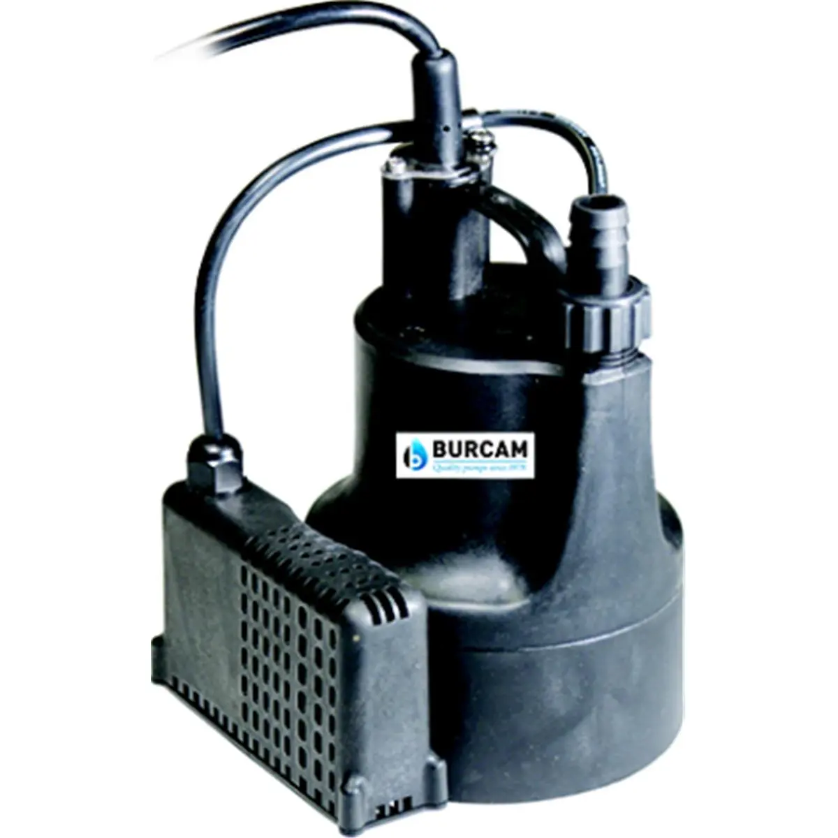 Burcam 300506S 0.16 HP Automatic Dewatering Utility Pump - 15 ft Lift, Bottom Suction, for Pool Covers, Flooded Basements, Window Wells, Cottages, Domestic Use, Auto Shutoff, Basement Flood, Single Pump, Pumps