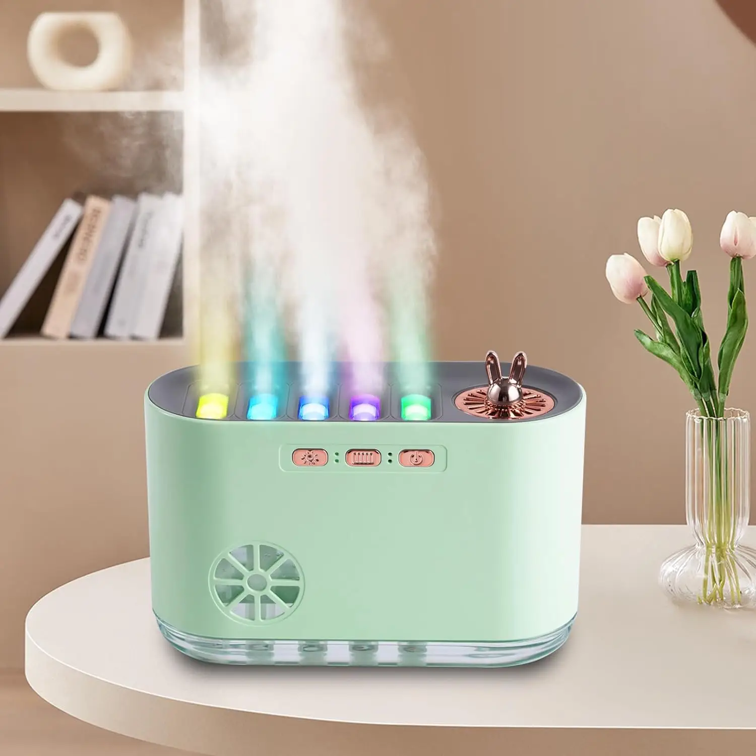 700ml RGB Color Changing Music Sync Humidifier, USB Powered Home Humidifier with Aroma Grid, Mini Humidifier for Bedroom, Gaming Room, Living Room, Su