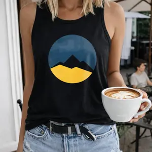 Women Abstract Graphic Tank Top Minimal Summer Sleeveless Top Womenswear Casual Basic Minimalist Tanktop