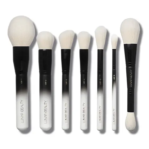 Lunar Beauty 8-Piece Face Makeup Brush Kit - Cruelty-Free Cosmetic Brushes for Cheek, Buffer, Complexion Routine ($102 Value)