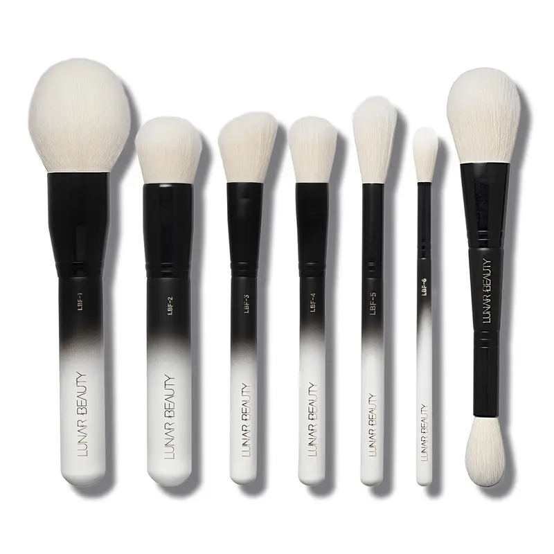 Lunar Beauty 8-Piece Face Makeup Brush Kit - Cruelty-Free Cosmetic Brushes for Cheek, Buffer, Complexion Routine ($102 Value)