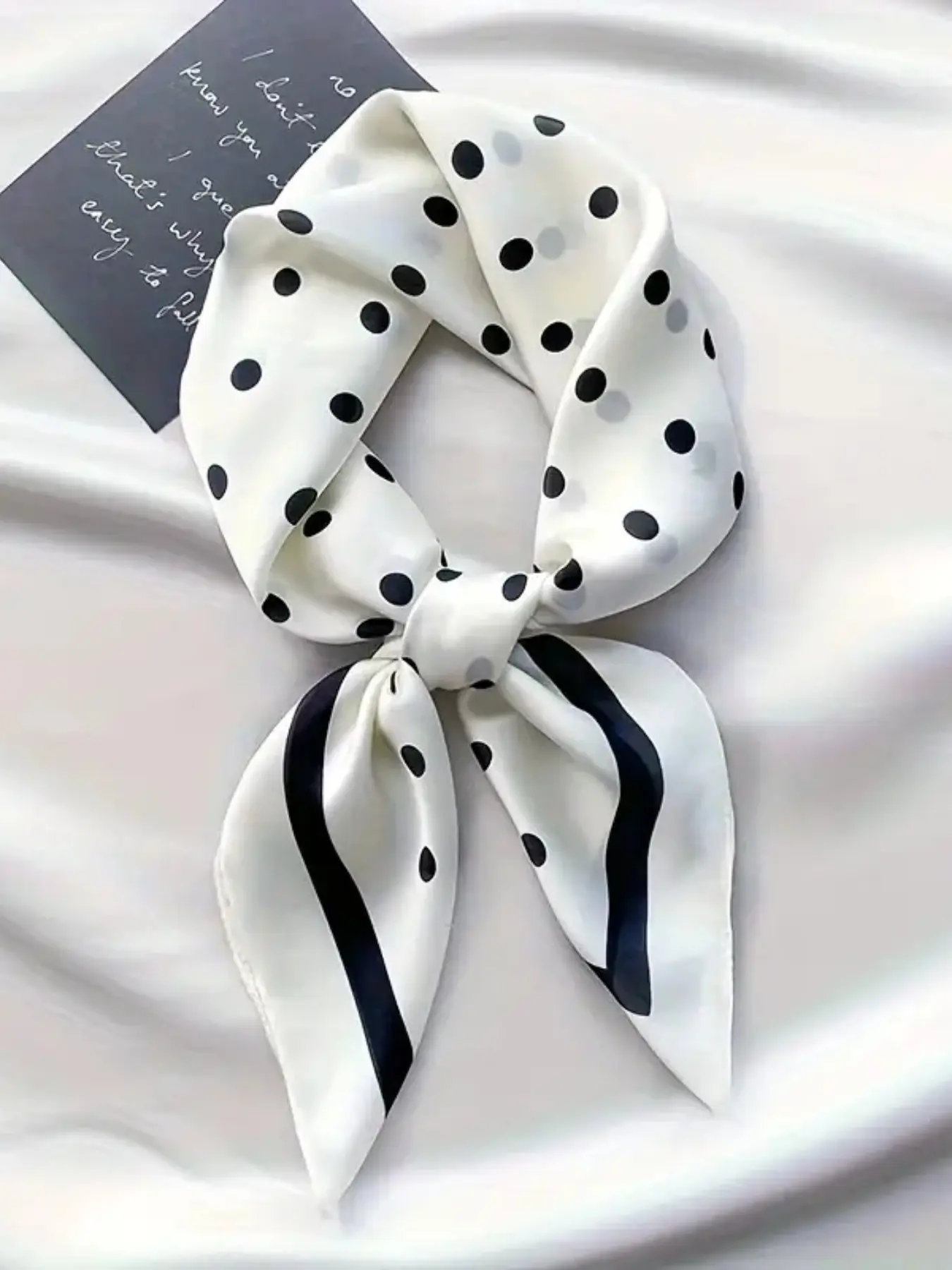 Women's Patchwork Polka Dot Boho Style Scarf, Print Multifunctional Headscarf, Head Wrap, Smooth Texture, All Seasons Fashion Accessory