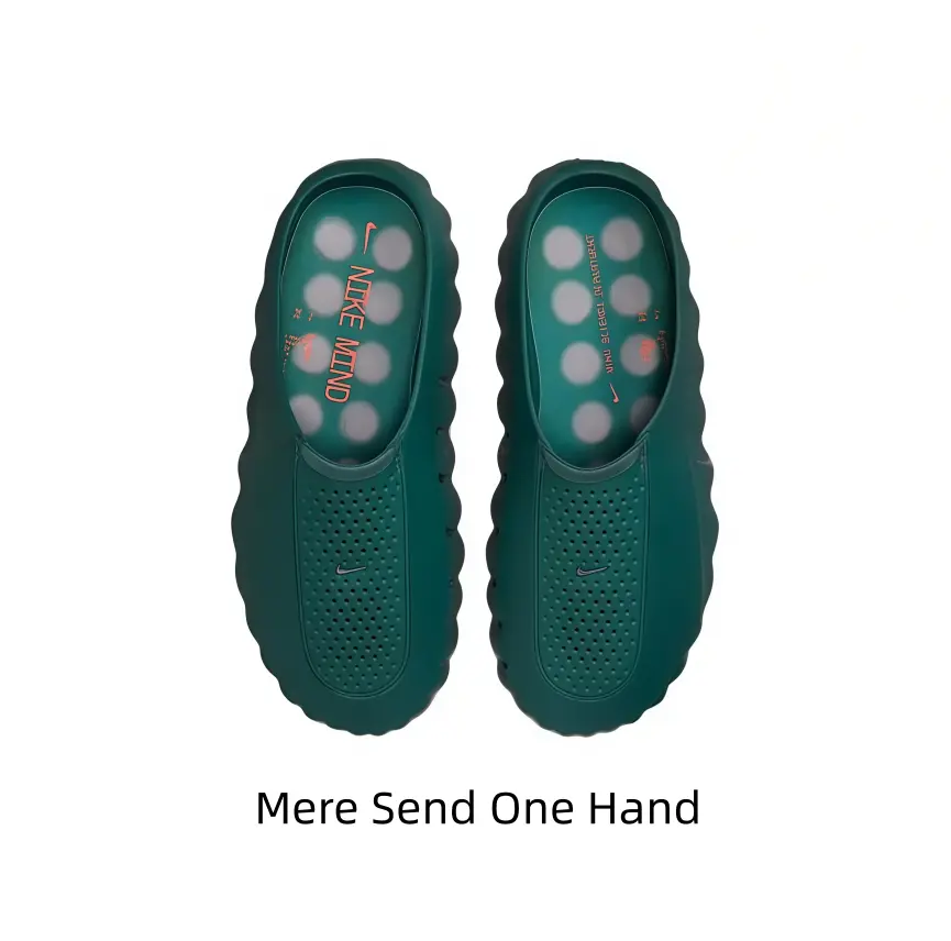 Hollow Breathable Summer Mules Perforated Front Upper Circular Massage Inner Pads Wavy Anti-Slip Rim Wear Resistant Traction For Men Women