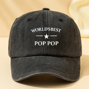 Pop Pop Gift Hat| "World's Best Pop Pop" Retro Washed Dad Cap for Grandpas summerwins,summerwins
