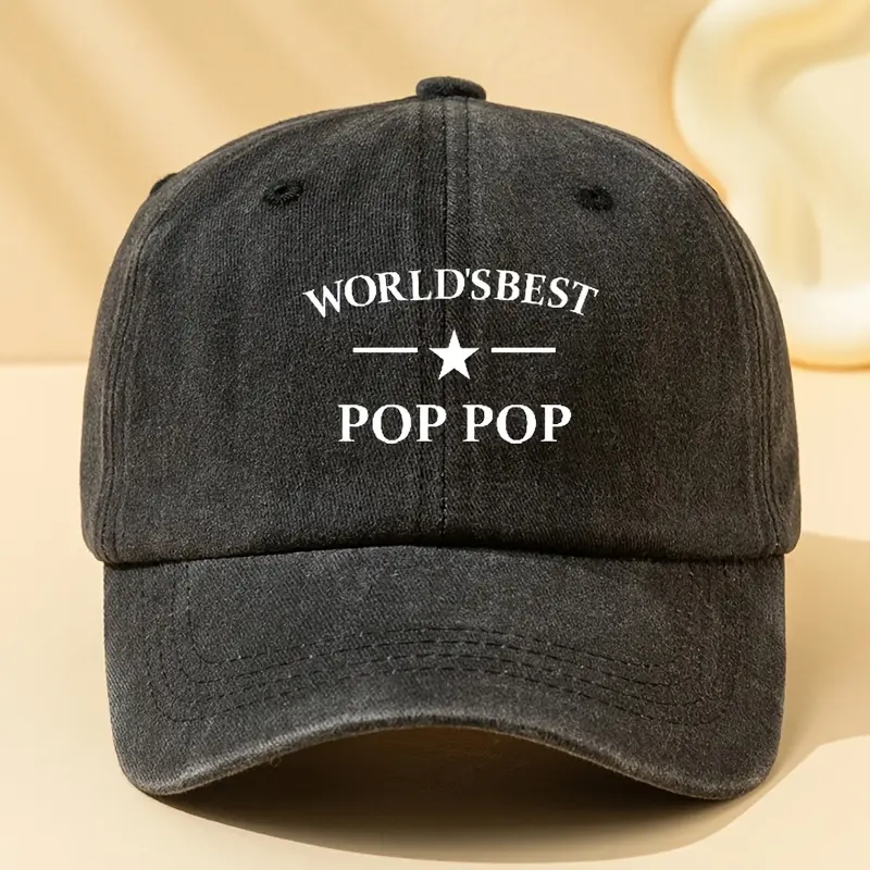 Pop Pop Gift Hat| "World's Best Pop Pop" Retro Washed Dad Cap for Grandpas summerwins