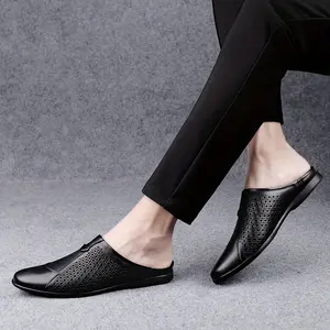 Men's Perforated Breathable Backless Slip-on Casual Fashion Sandals
