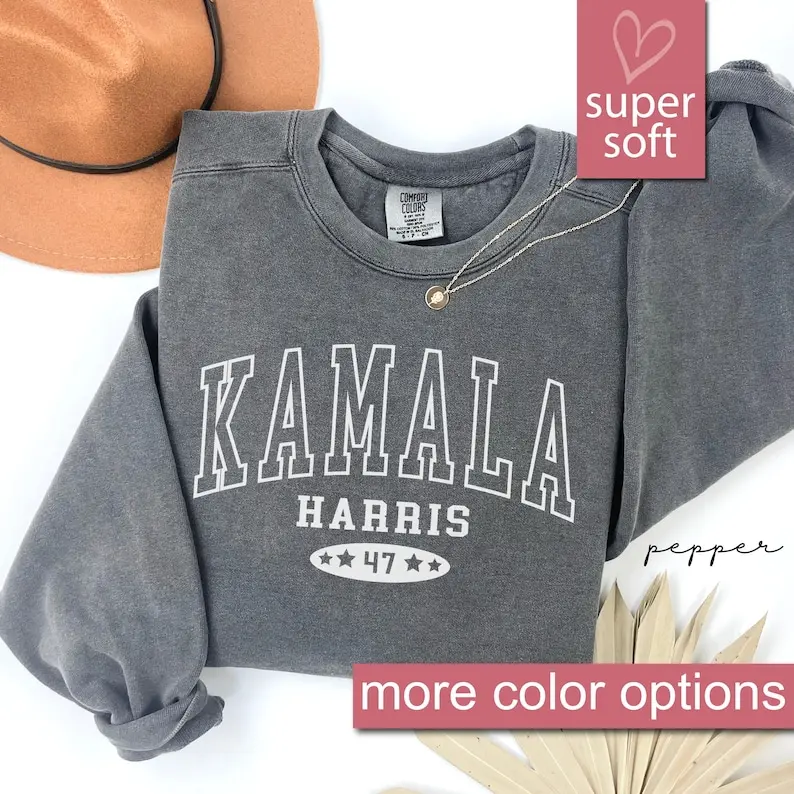 Comfort Colors Kamala 2024 President Sweatshirt, Kamala Harris President 2024 Sweatshirts, Womens Power, Democrat Sweaters, Election 2024