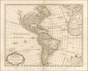 Map of America 1722 Historical Map Print