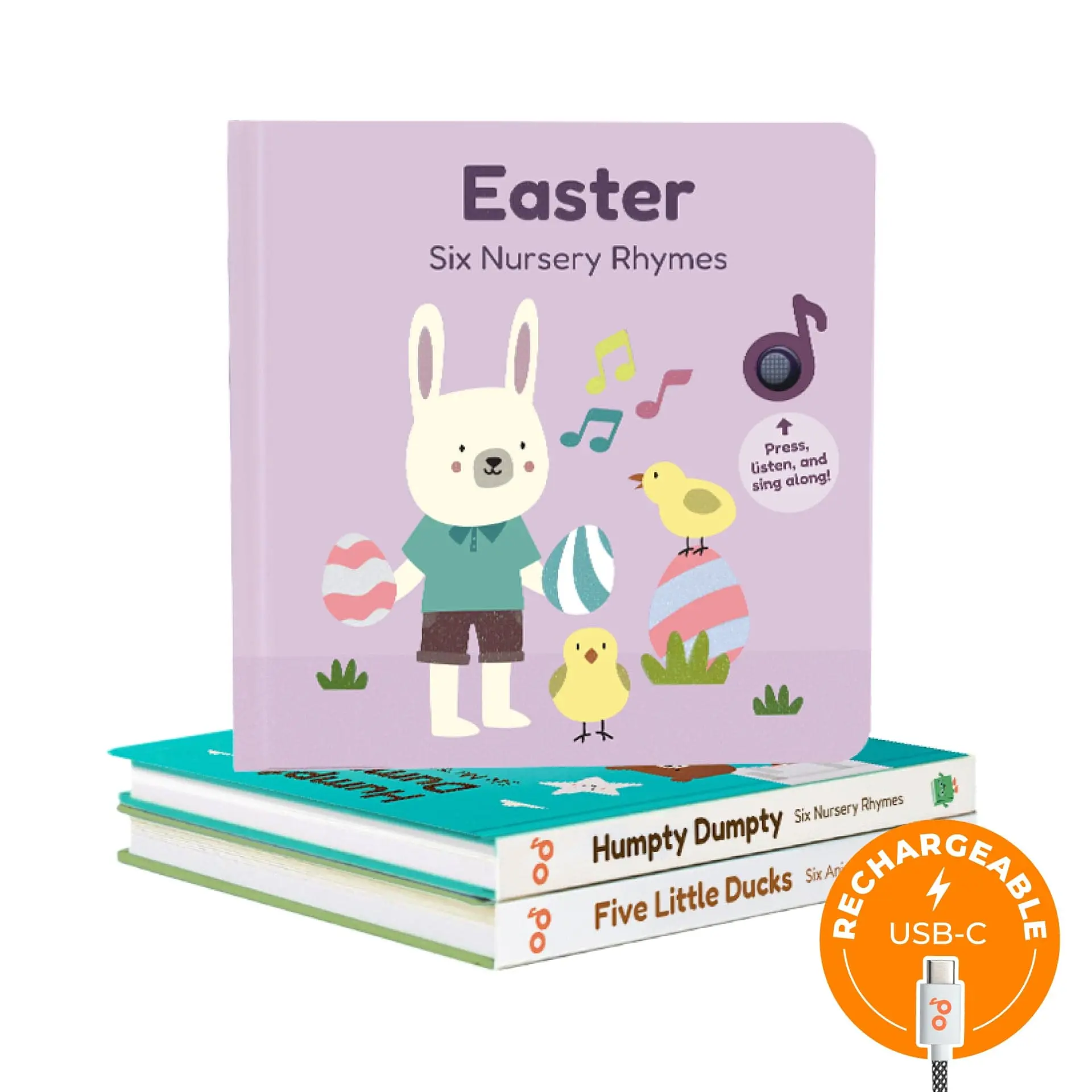 Cali's Books Easter Bundle - Humpty Dumpty, Five Little Ducks & Easter with Engaging Illustrations, 3 Press and Sing Along Musical Books