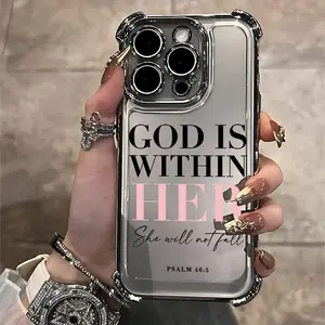 Phone case:  Words Psalm Christian Quote Aesthetic Phone Case for iPhone 16, 15, 14, 13, 12, 11 Pro Max, X, XR, XS Max, 8, 7 Plus - Shockproof Transparent Soft Back Cover