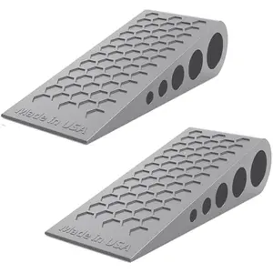 Door Stoppers for Bottom of Door Premium Floor Rubber Door Stop Wedge Made in USA Heavy Duty Honeycomb Design for Carpet, Tile, Ideal for Home, School, Commercial, Gray 2-Pack